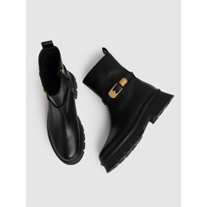 REISS ELENA Leather Cleated Ankle Boots